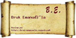 Bruk Emanuéla névjegykártya
